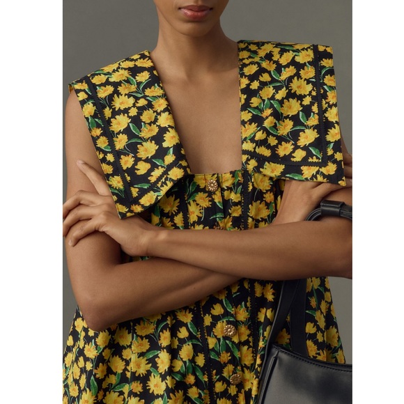 Anthropologie / Maeve Poplin Sunflower Babydoll Dress - Picture 7 of 15